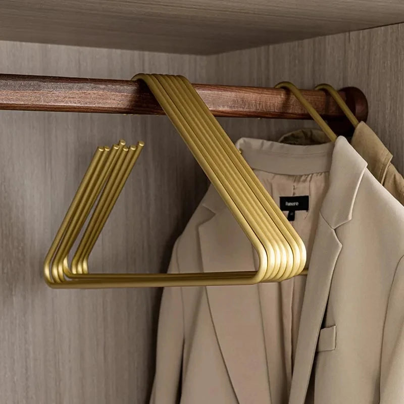 Elegant Modern Metal Hanger Set - Gold & Silver, Minimalist Design