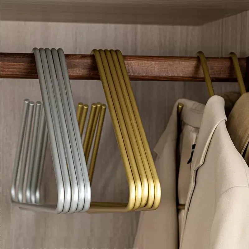 Elegant Modern Metal Hanger Set - Gold & Silver, Minimalist Design